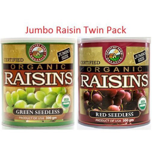 COUNTRY FARM ORGANIC JUMBO SEEDLESS RAISINS TWIN (2 X 300G) Shopee