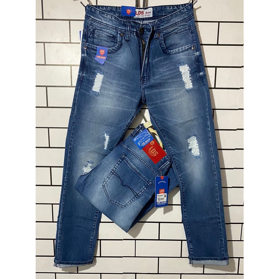 Men's jeans Trousers LDS Ripped model Shopee Malaysia