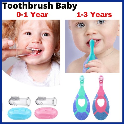 Baby Silicone Finger Toothbrush Soft Teether with Case Gum Tongue Massage  Brush