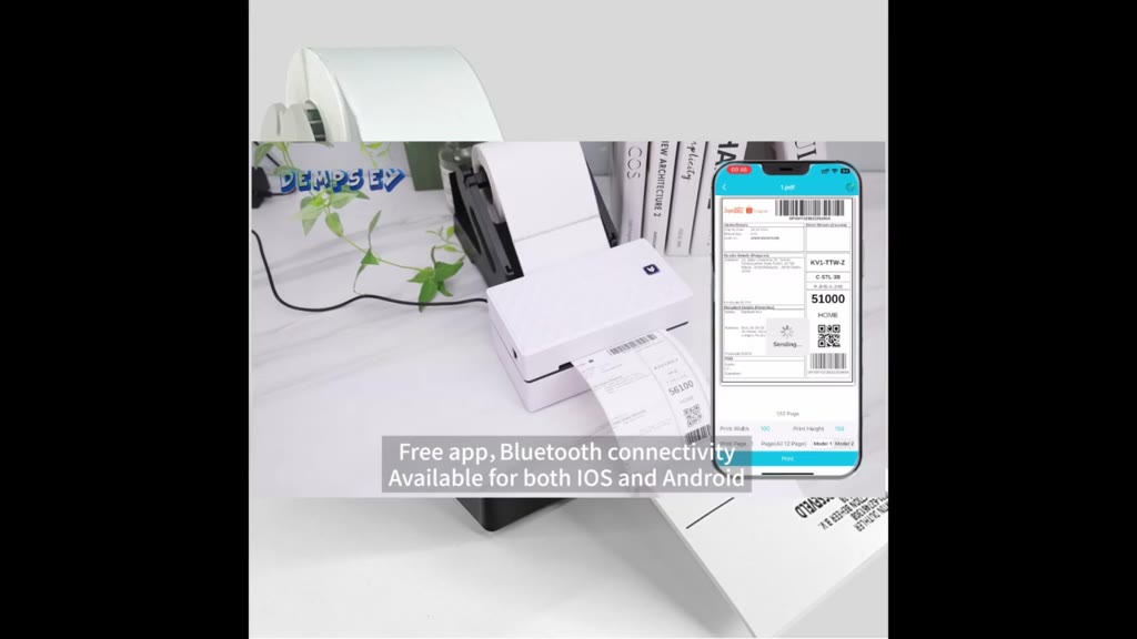 Thermal Printer A6 Waybill Sticker Maker Bluetooth IOS PC Air Waybill ...