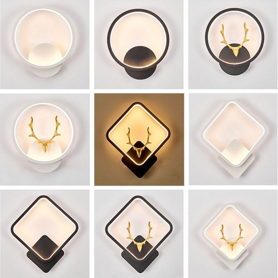 LED Nordic Modern Minimalist Wall Lamp Bedroom Bedside Wall Lamp Living ...