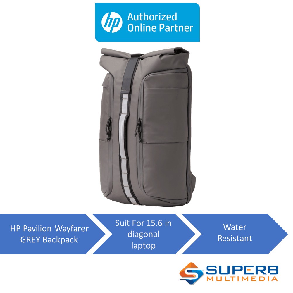 HP Pavilion Wayfarer GREY Backpack (Part ID 5EE98AA) Shopee Malaysia