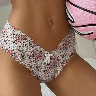 Sexy Lace Thong Women Butterfly Low Waist Panties Transparent