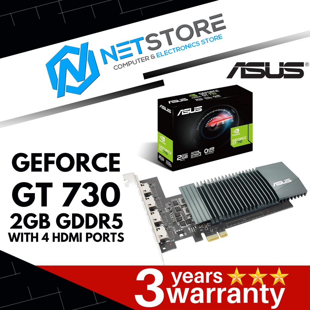 ASUS GeForce GT 730 2GB GDDR5 Low Profile Graphics Card for Silent HTPC  Builds (with I/O Port Brackets)