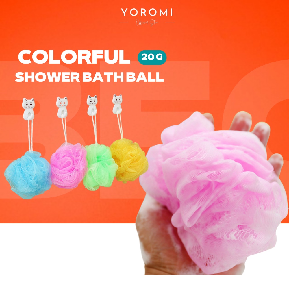 Bath Ball 】 10g Colorful Bath Shower Sponge Bath Ball Sponge Shower Ball Scrub Sponge Shopee