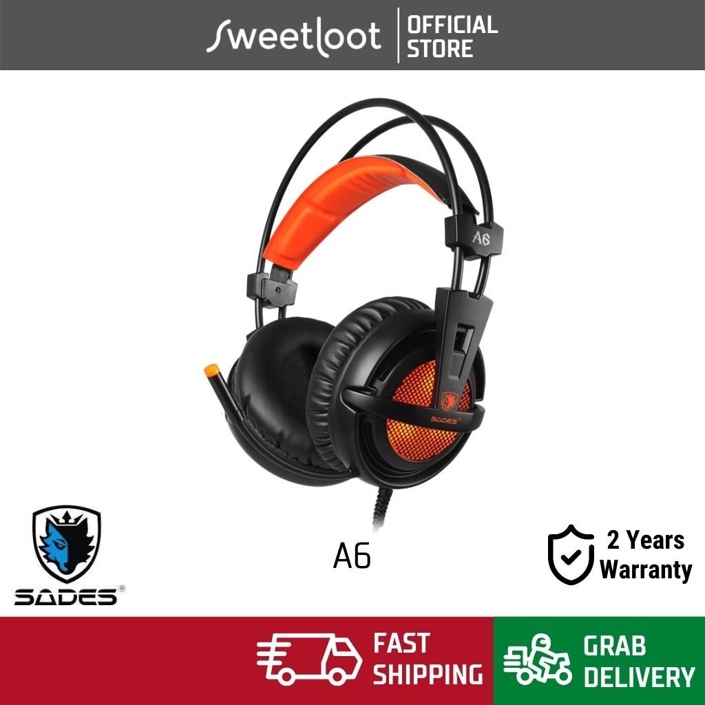 SADES A6 Orange Black USB Gaming Headphone Over Ear Headset Game