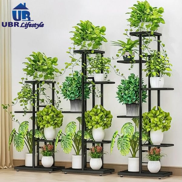Plant Garden Rack Multi-Layer Flower Pot Stand Steel Gardening Indoor ...