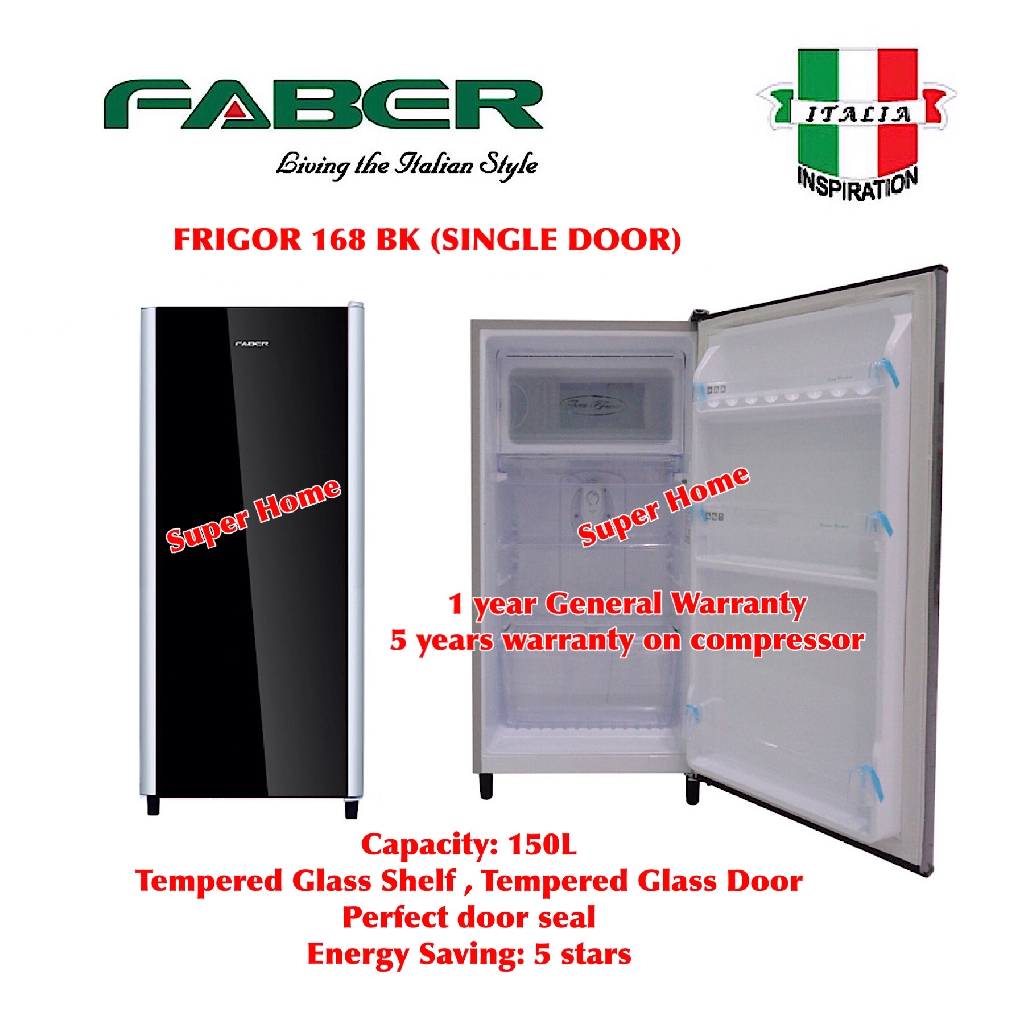Faber Fridge FRIGOR 168 Single Door Energy Save 150L Fridge | Shopee ...
