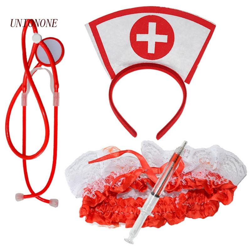 ONE Nurse Hat Shape Headband Stethoscope Pen Thigh Belt Cosplay Costume