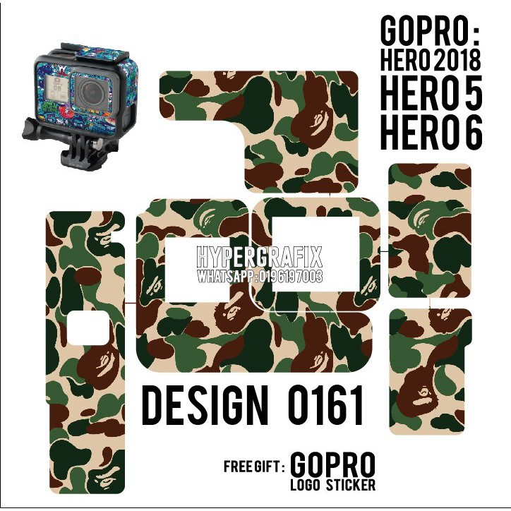 GOPRO HERO 5 , 6 , 7 BLACK, HERO 2018 STICKER SKIN (DESIGN 0161 ...