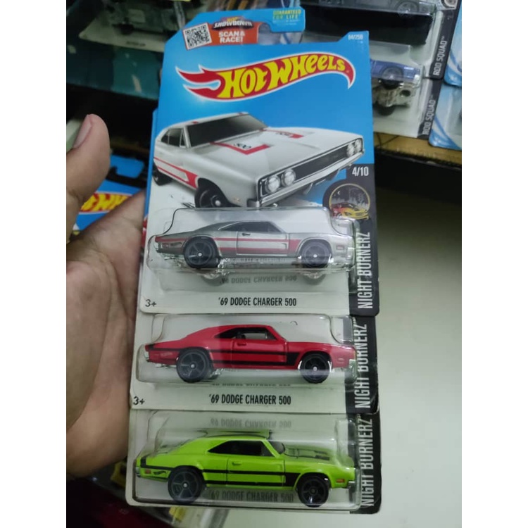 [ORIGINAL] HOT WHEELS | 69 DODGE CHARGER 500 HW NIGHT BURNERZ (ZAMAC ...