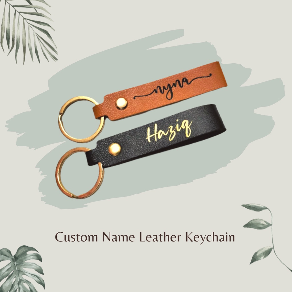 PERSONALIZED LEATHER KEYCHAIN CUSTOM NAME IDEA GIFT MURAH Shopee