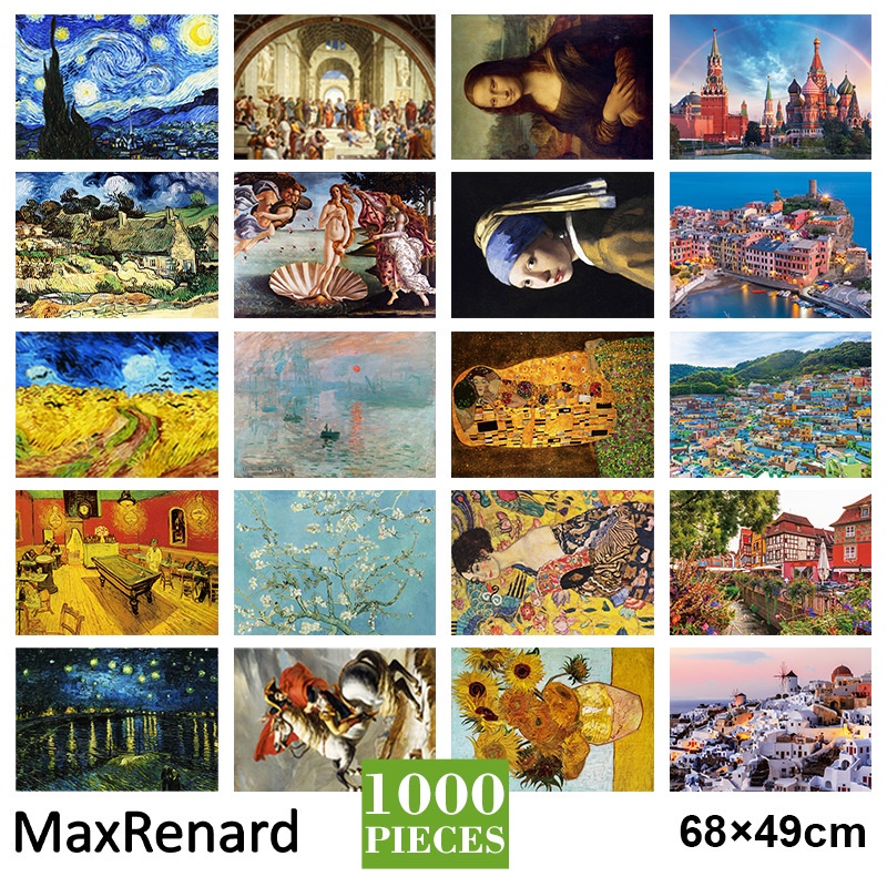 World Famous Paintings Paper Puzzle 1,000 Pieces Van Gogh Starry Sky ...