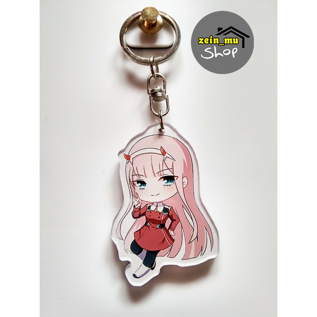 GANTUNGAN Chibi Zero Two anime acrylic keychain | Shopee Malaysia