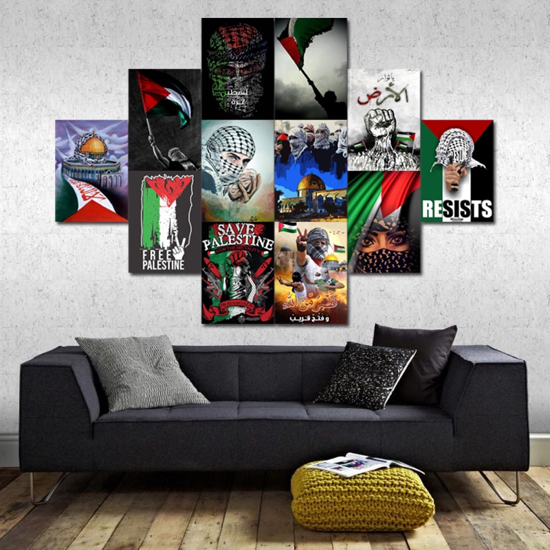 Hiasan Dinding Aesthetic Wall Poster Size A6 A5 A4 Palestine 16pcs