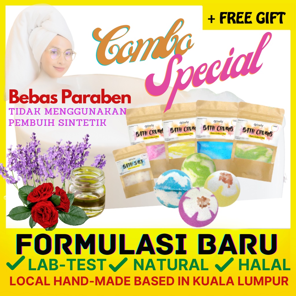 Qowiy Special Combo Bath Bomb, Bath Crumb & Bath Salt Shopee Malaysia