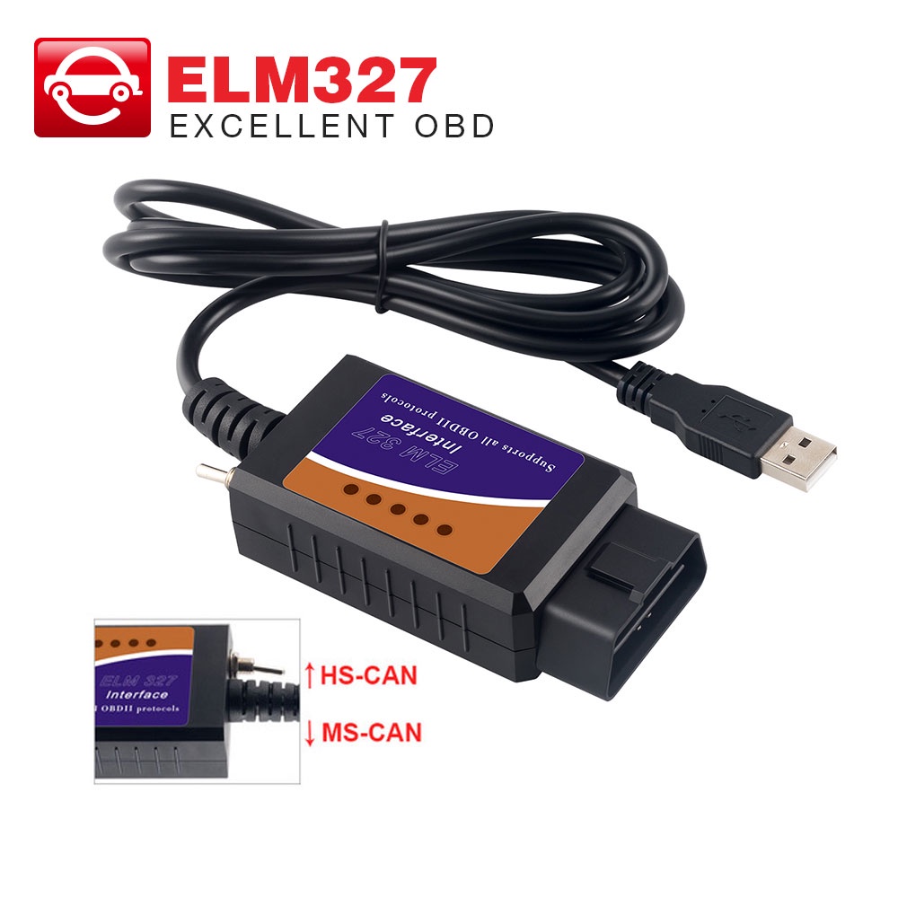 ELM327 V1.5 USB FTDI chip with switch CH340+25K80 chip modified Forscan