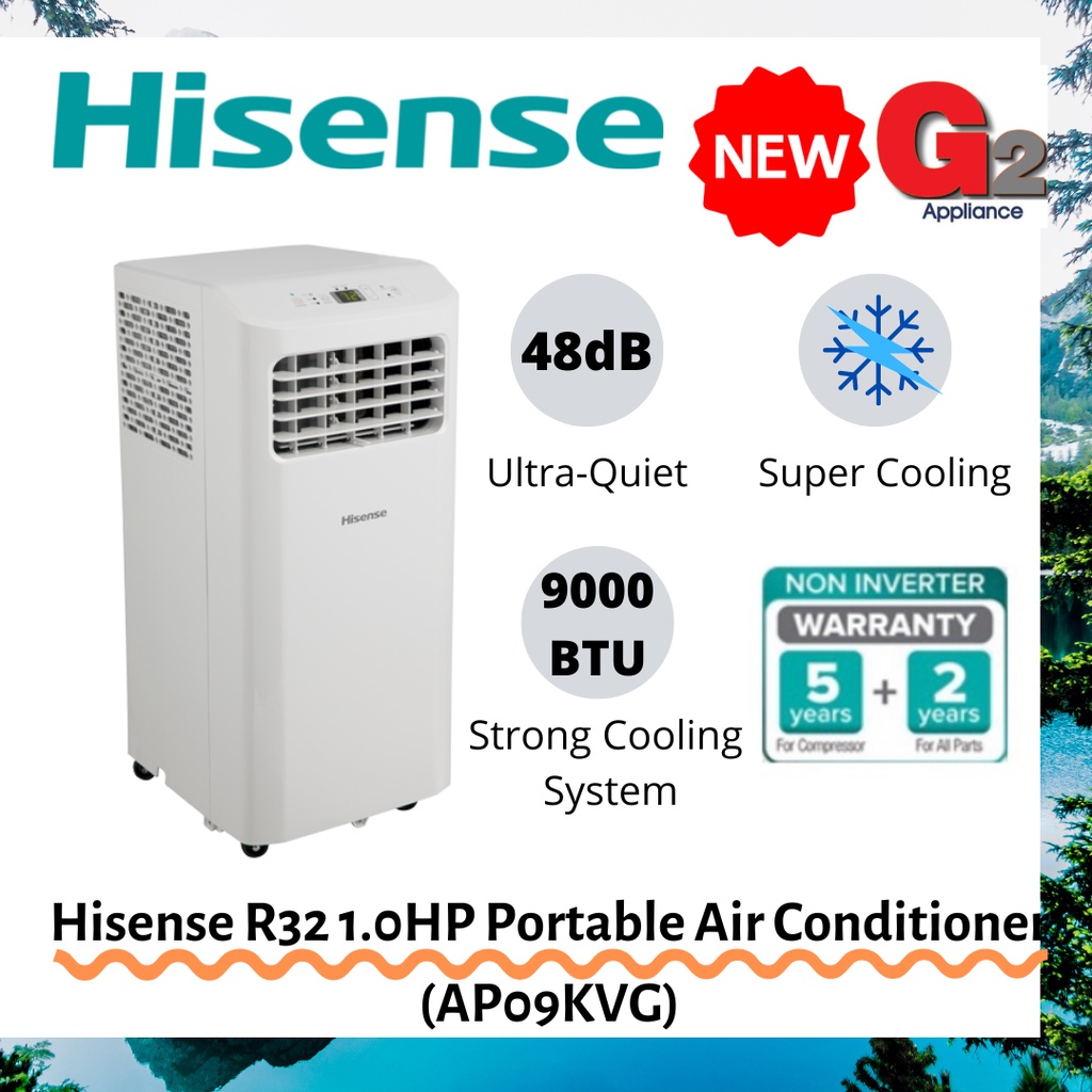 Hisense 1.0HP R32 Portable Air Conditioner AP09KVGHisense Warranty