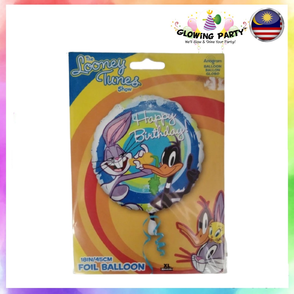 LOONEY TUNES HAPPY BIRTHDAY 17" Foil Balloon Brand Anagram (Original