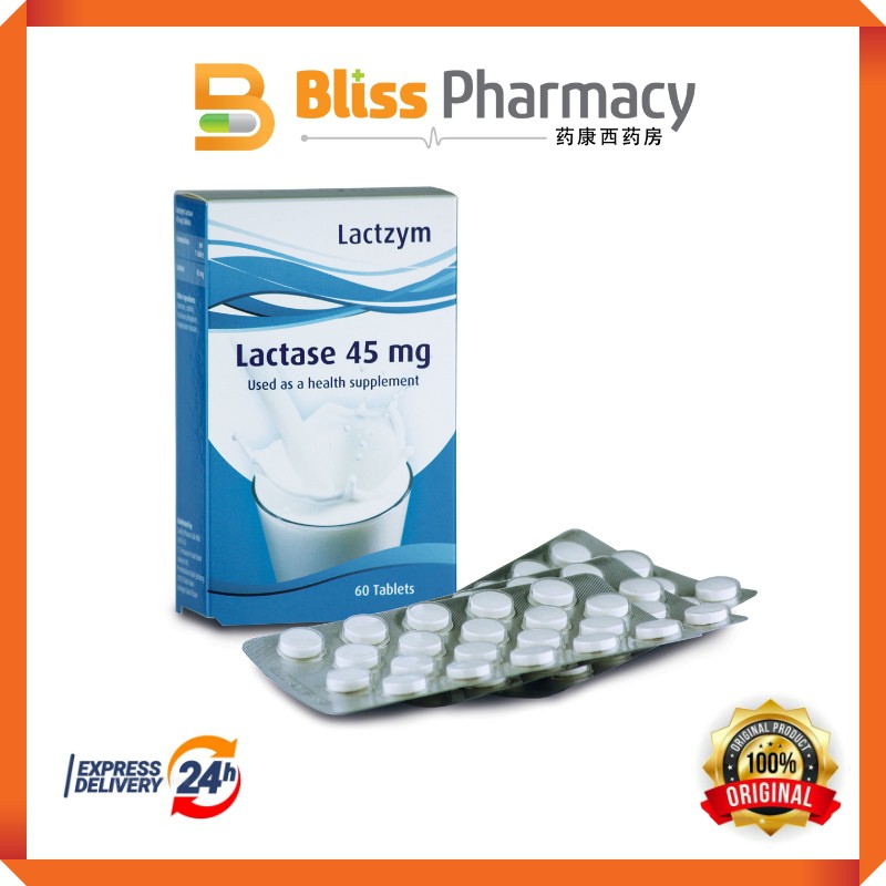 LACTZYM LACTASE ENZYME FOR LACTOSE INTOLERANT 45 MG 20/60 TABLETS