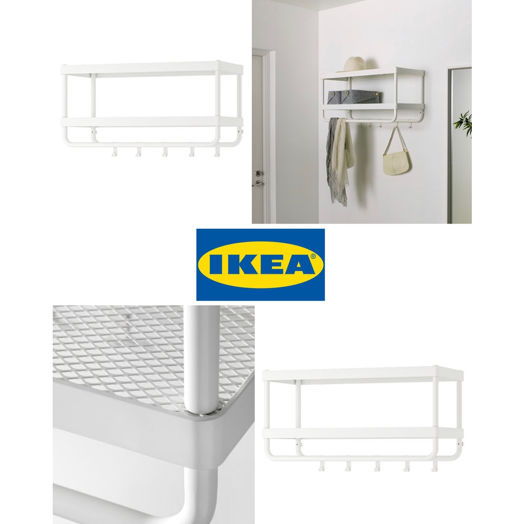 IKEA MACKAPÄR Porte-manteau Avec Rangement Chaussures - 78x32x200 Cm - Blanc - Neuf