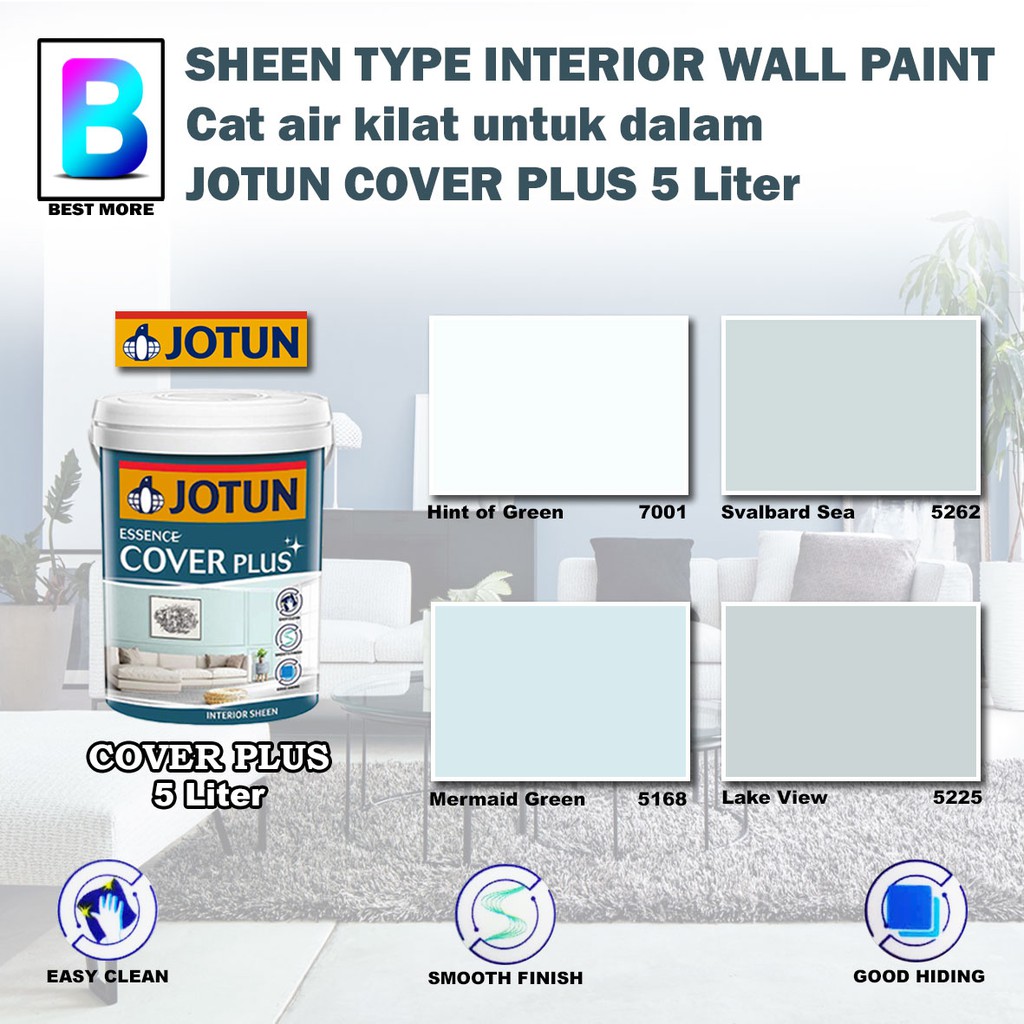 Jotun Paints 5L Essence Cover Plus 7038 Dusk Green / interior wall