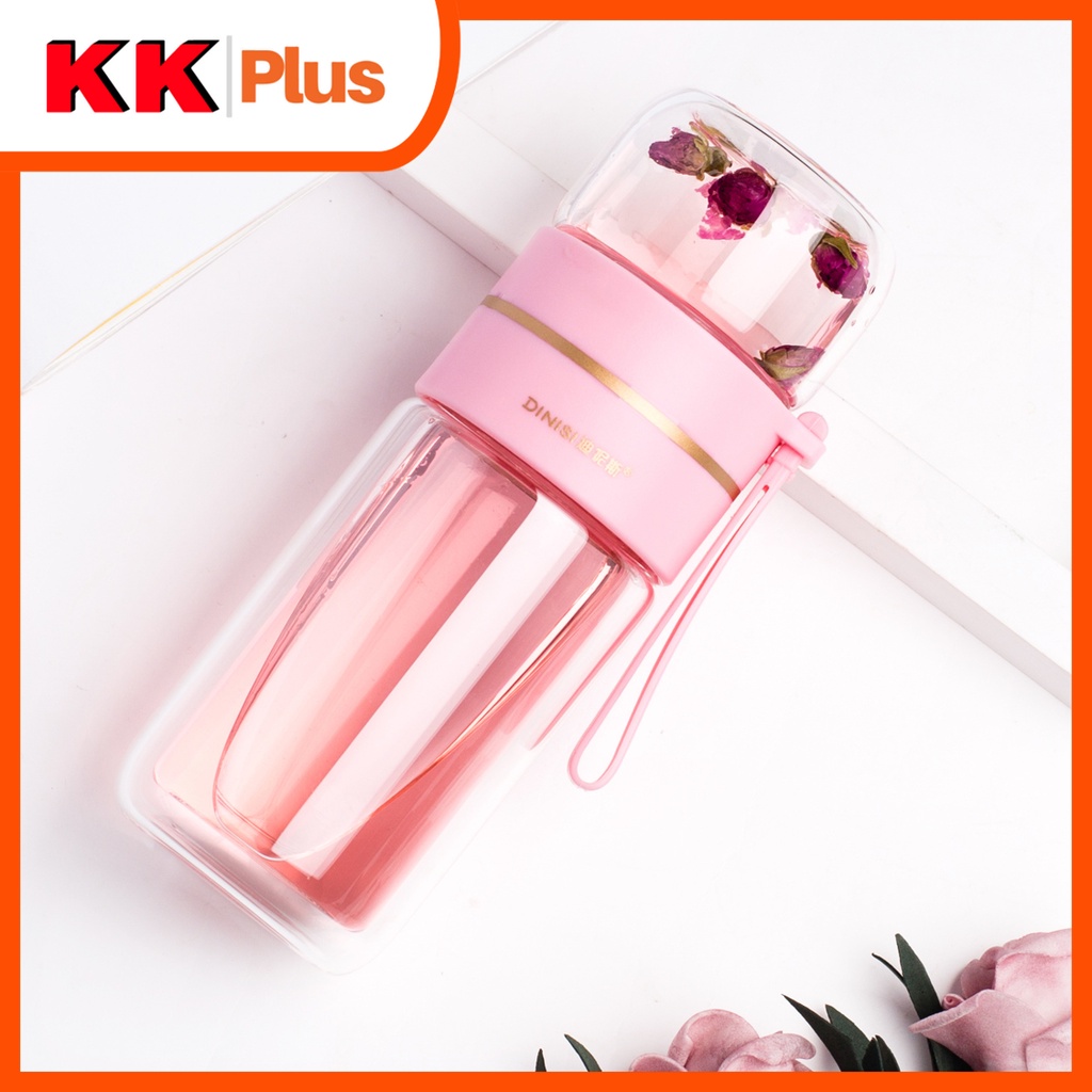 Double Crystal Glass Separation Cup with Tea Filter Bottle Tempered