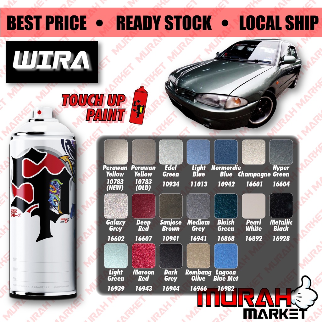 [ PROTON Wira Touch Up Paint Original Colors ] DIY Aerosol Paint Spray ...
