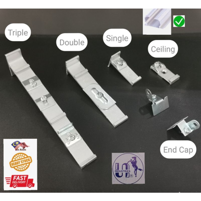 **READY STOCK** MF CURTAIN RAIL BRACKET SINGLE / DOUBLE / TRIPLE