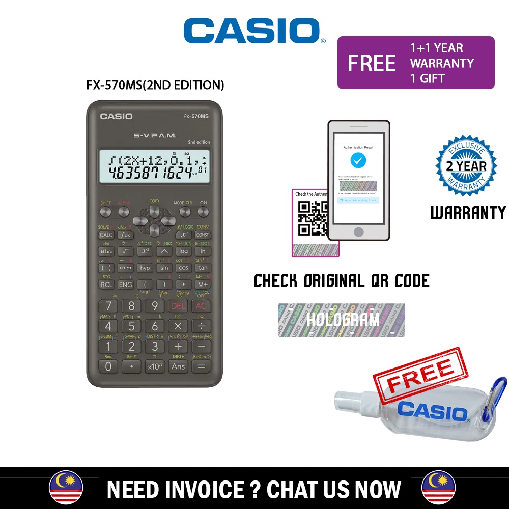 Casio Fx 570ms 2nd Edition Scientific Calculator 570ms2 570ms II FX ...