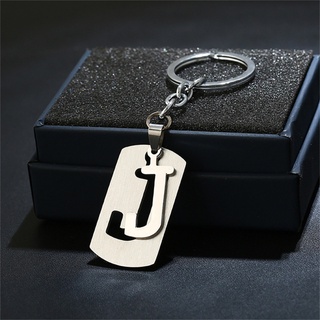 New DIY Stainless Steel A-Z Letters key Chain Charm 26 Letters KeyChain for  Men Women keychain Couple Gift Jewelry Car Key Ring