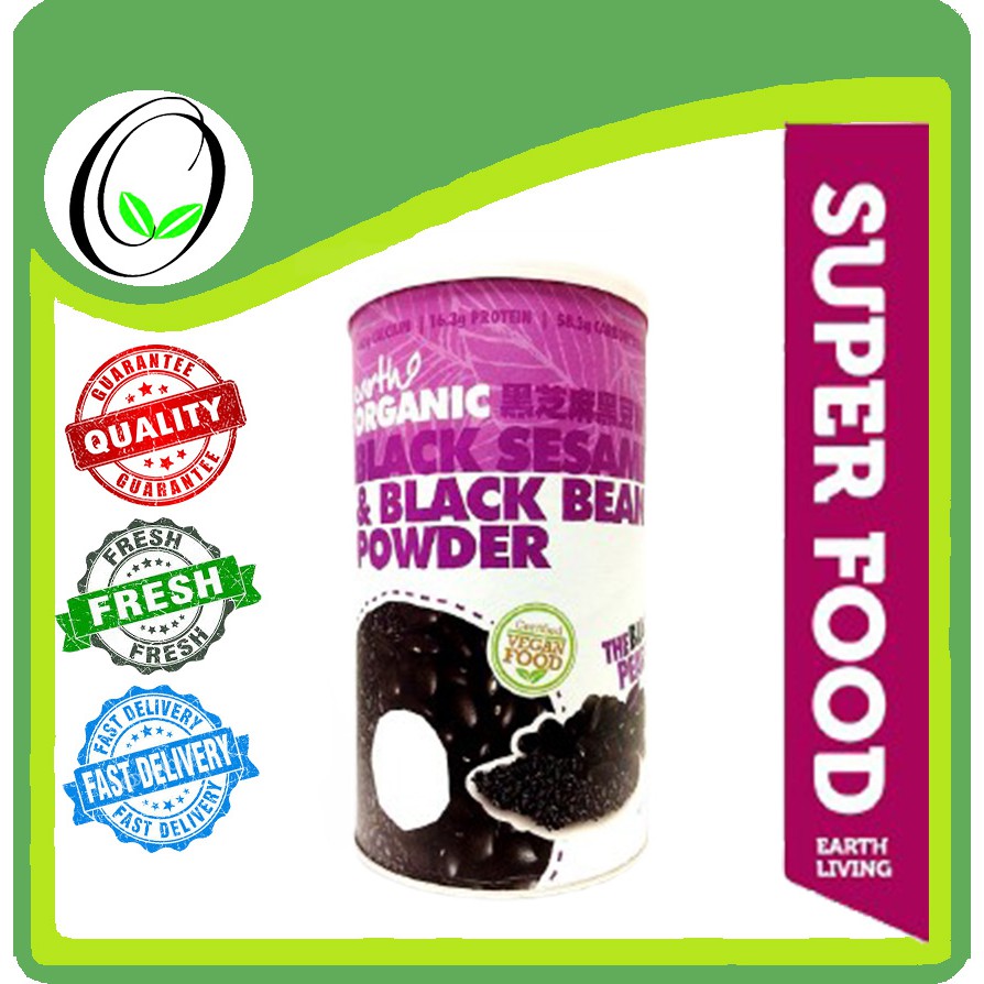 EARTH ORGANIC Black Sesame and Black Bean Powder 500g Exp 12/2025 EARTH