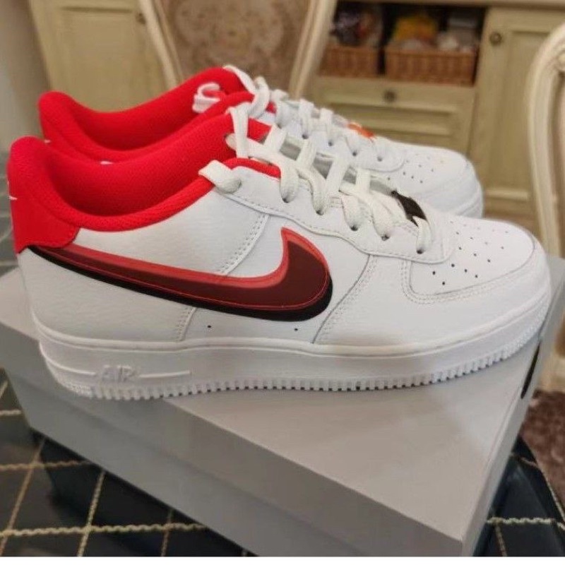 nike air force 1 shadow white red