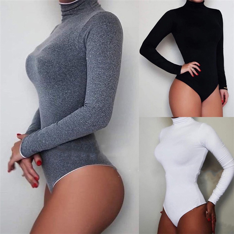 Fitness Women Long Sleeve Turtleneck Bodysuits - China Sexy