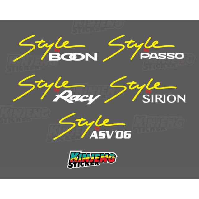 STICKER STYLE BY RACY, BOON, PASSO, SIRION, ASV 06 | Shopee Malaysia
