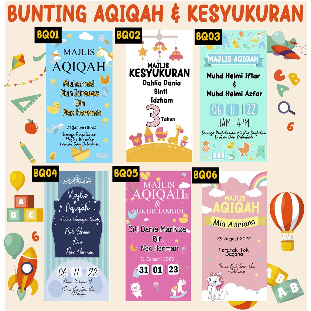 Bunting Aqiqah And Majlis Kesyukuran Shopee Malaysia