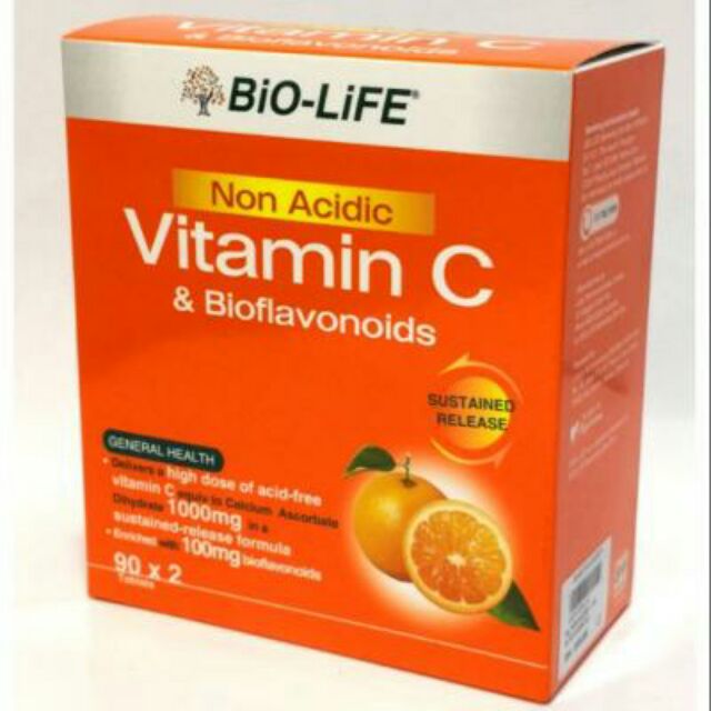 BioLife Biolife Non Acidic Vitamin C 1000mg & Bioflavonoids Tablet 90