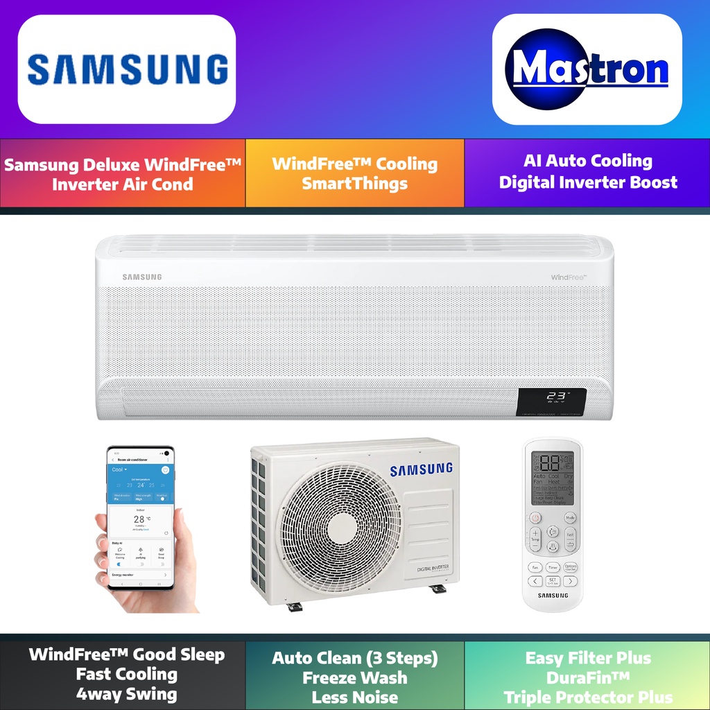 [CASHBACK RM120] Samsung WindFree™ Deluxe Inverter Air Conditioner ...