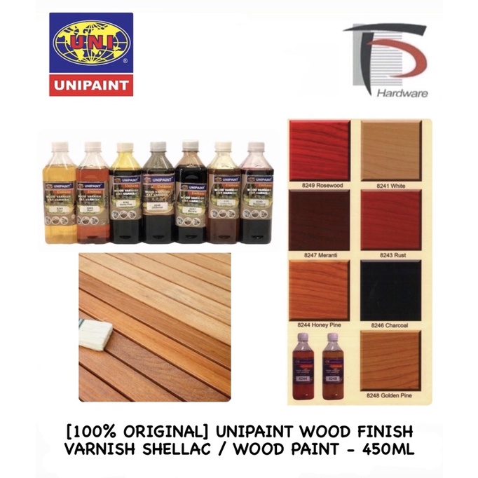 [100 ORIGINAL] UNIPAINT WOOD FINISH VARNISH SHELLAC / WOOD PAINT