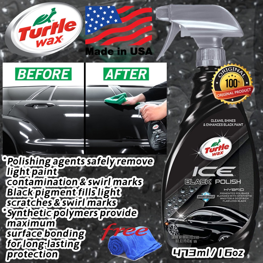 (100% Genuine Product) TURTLE WAX ICE BLACK POLISH - 473ML | Shopee ...