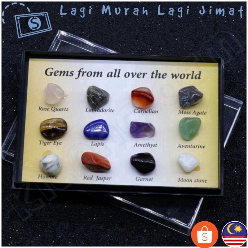 12pcs Stones Rare Natural Ore Gemstone Polished Healing Crystal Stone ...