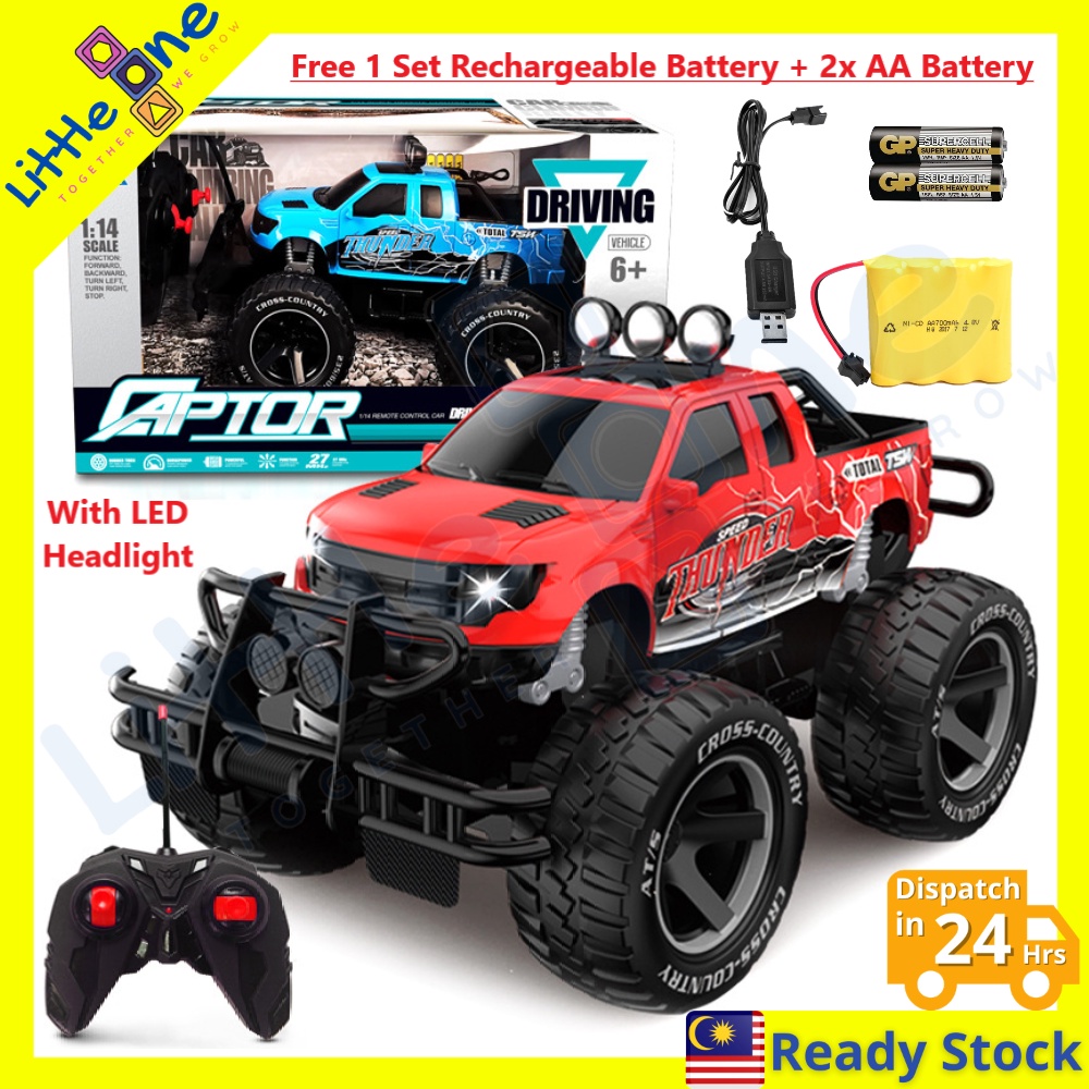 1:14 RC Car Off-Road Monster Truck, High Speed Remote Control Big Wheel ...