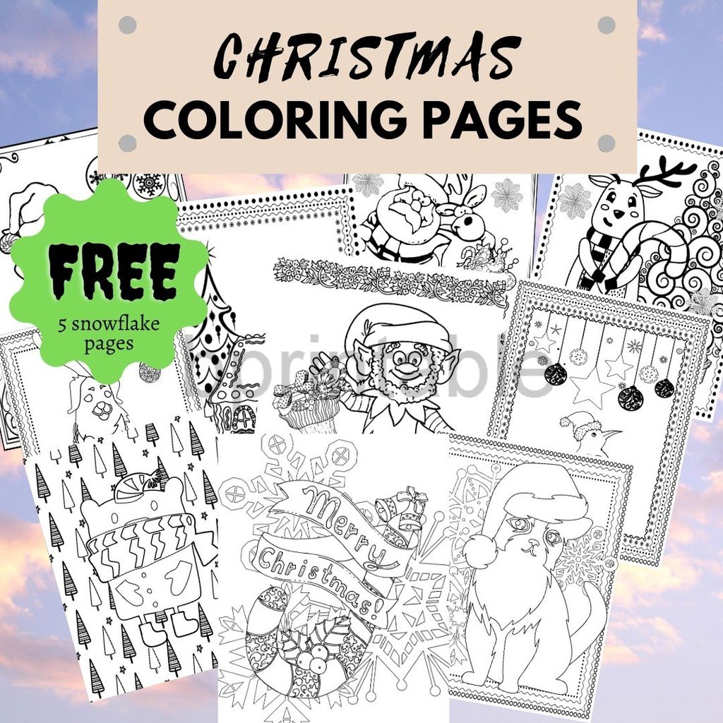 [PDF] Buku Warna Printable Christmas Colouring Book + FREE Snowflakes ...