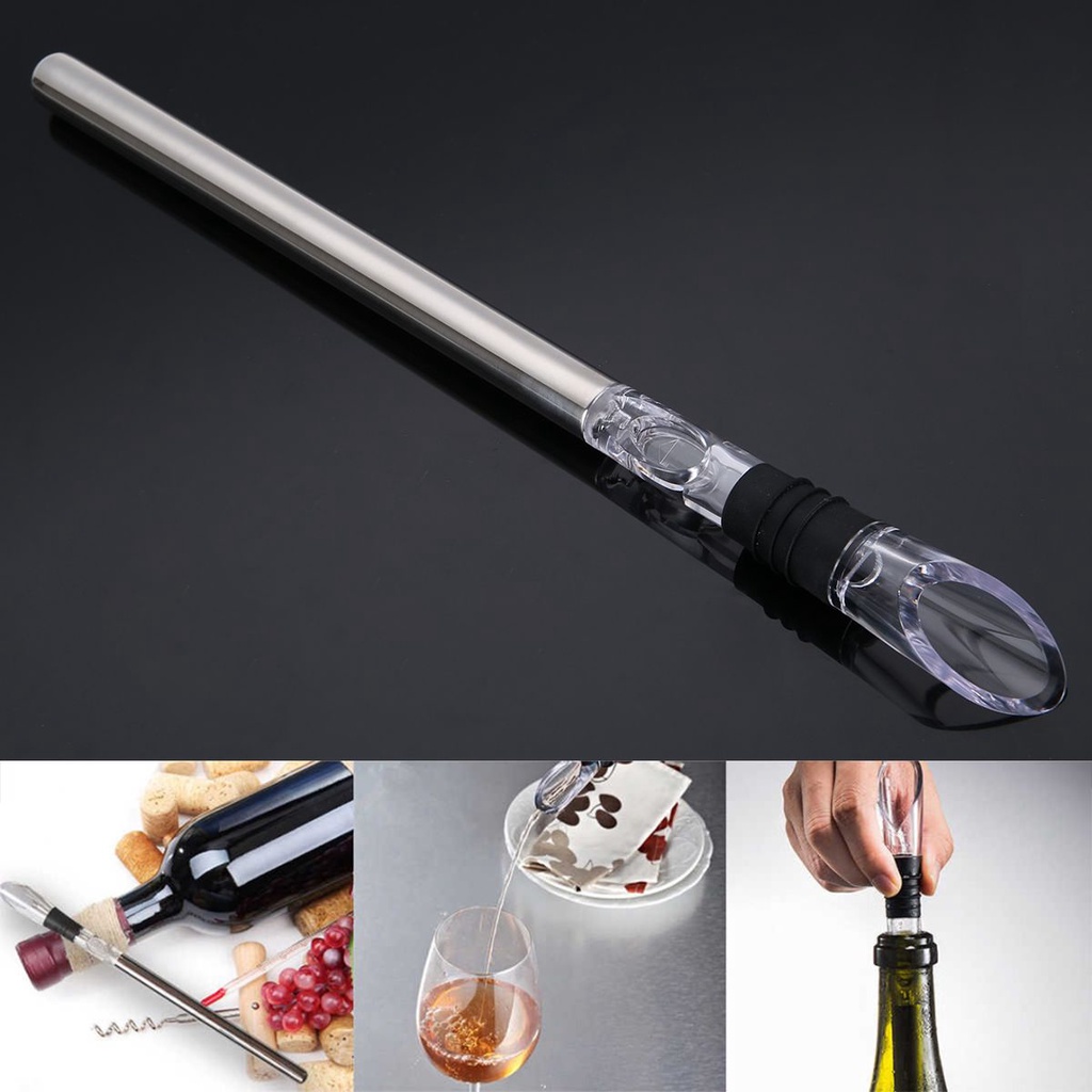 Red Wine Chiller Chilling Rod Stick Cooler Pouring Spout Aerator