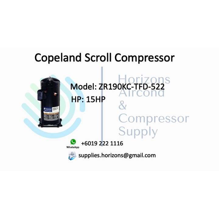 COPELAND SCROLL COMPRESSOR ZR190KCTFD522 Shopee Malaysia