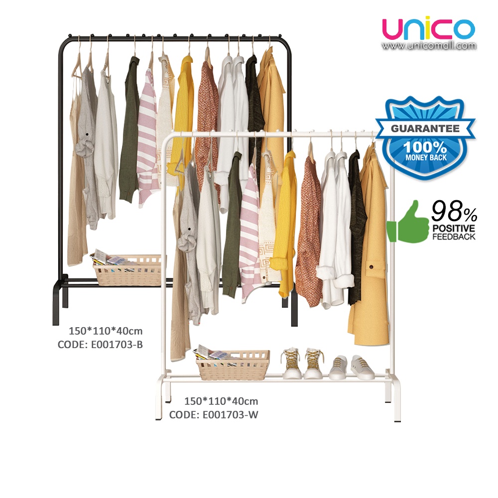 Unicomall Anti Rust Portable Metal Clothes Drying Rack with Bottom ...