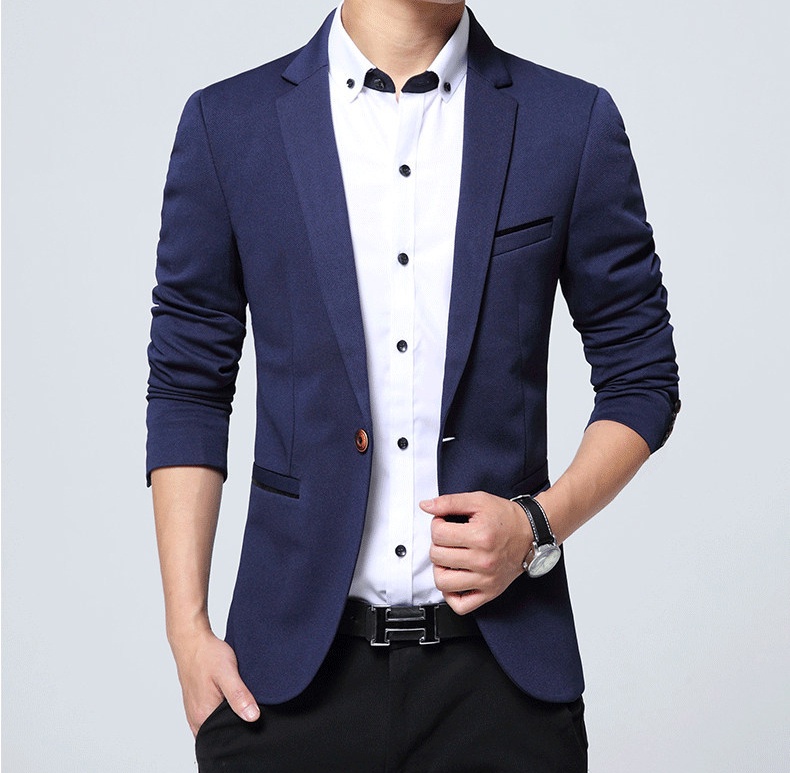 BOSC Premium Slim fit Blazer Men Single Button Blazer Suit Double ...