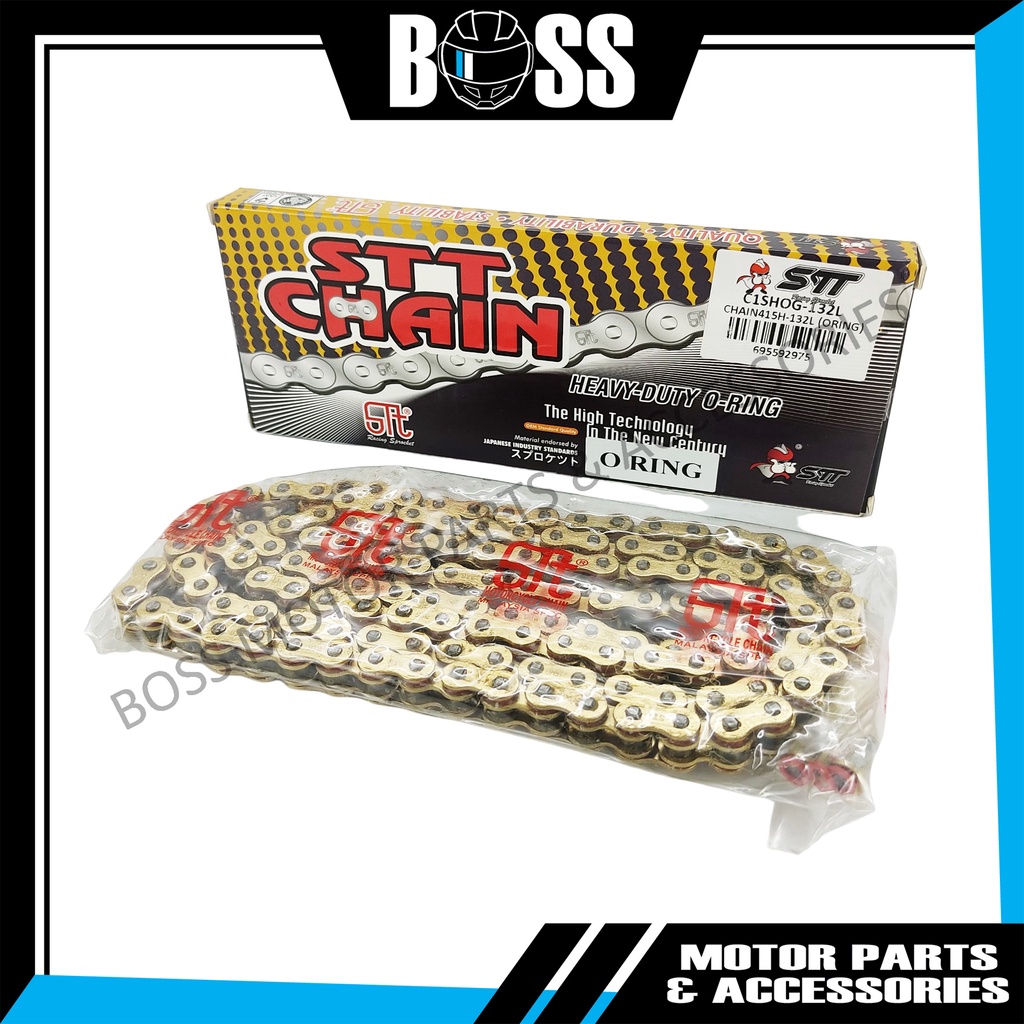 [STT] 415 H & O-RING GOLD Motorcycle Chain Rantai Motor (122L/132L ...