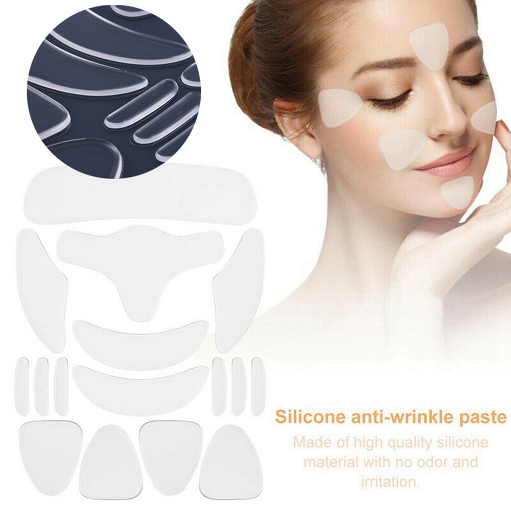 16Pcs Silicone Face Eye Forehead Anti Wrinkle Patch Reusable Facial ...