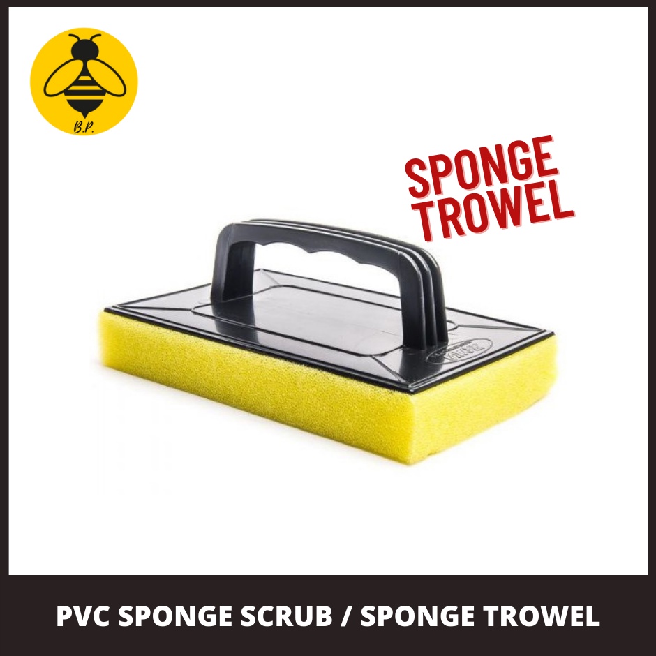 PVC Sponge Scrub Plaster Trowel Sponge Trowel With Handle Span Gosok
